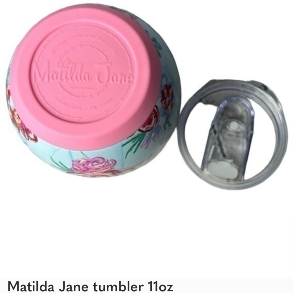 🎅🏻SALE Matilda Jane floral 11oz wine or drink tumbler in blues and pinks lid - Picture 11 of 14